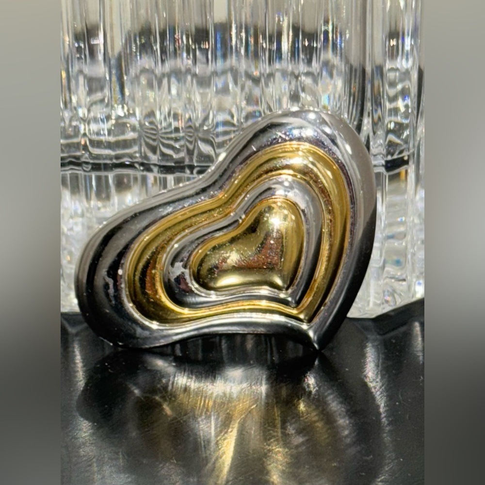 Danecraft Two-Tone Metal Heart Brooch